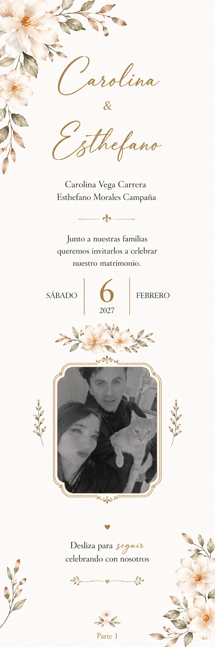 Invitación de boda Carolina y Esthefano - Parte 1