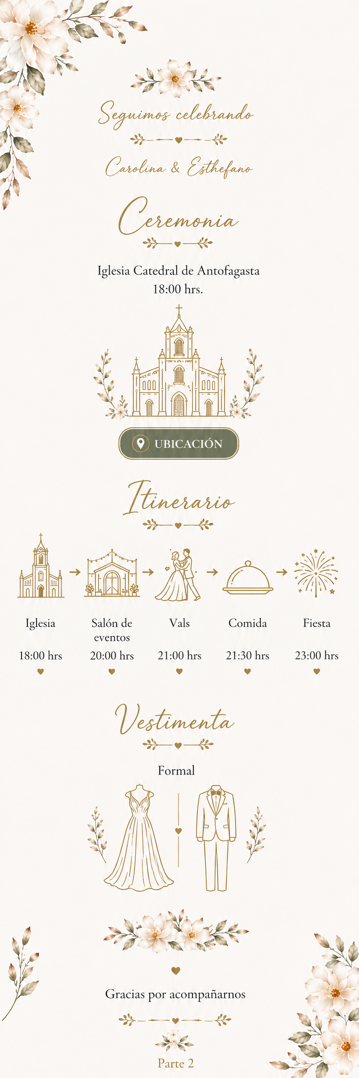 Invitación de boda Carolina y Esthefano - Parte 2