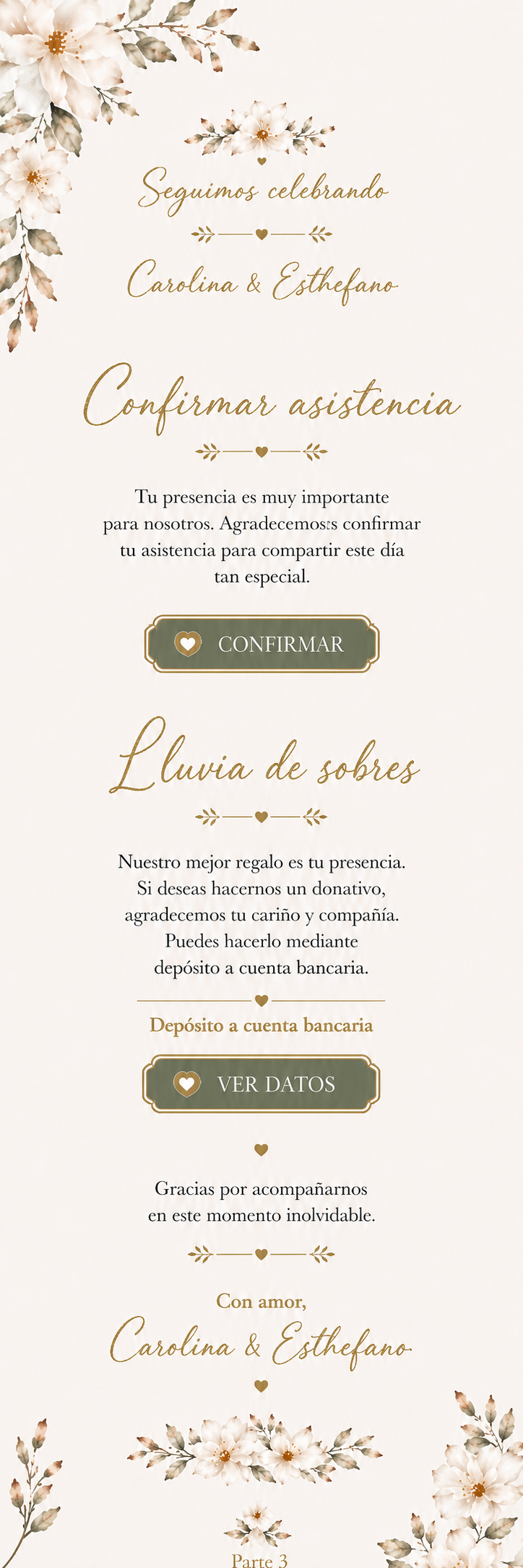 Invitación de boda Carolina y Esthefano - Parte 3